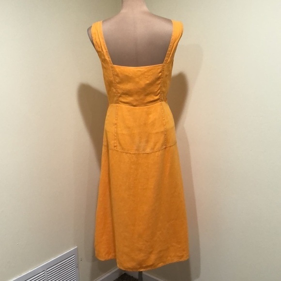 NICHOLAS Button Pinafore Midi Dress Size US 6 Orange Linen - Picture 4 of 11
